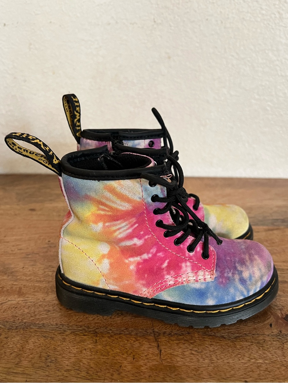 Doc Dr Martens 1460 T Soft Suede Tie Dye Girls Lace Up Boots Youth Size 9 Kids